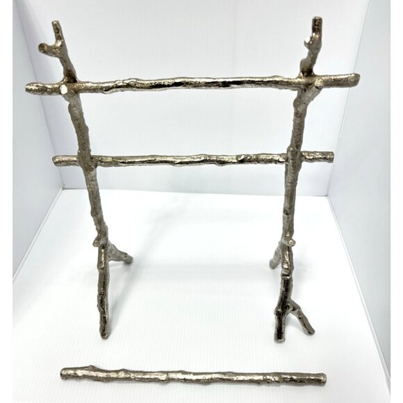 Silver Branch Tree Jewelry Stand 3 Bars Bracelets Rings Organizer Display Rack - Picture 2 of 9